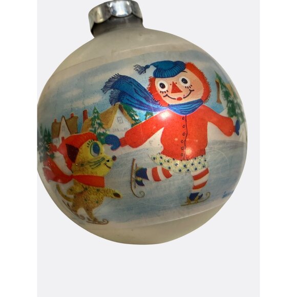 Vintage Corning Glass Works Christmas Ornaments Set Of 6 With  Winter Scenes - Picture 2 of 12